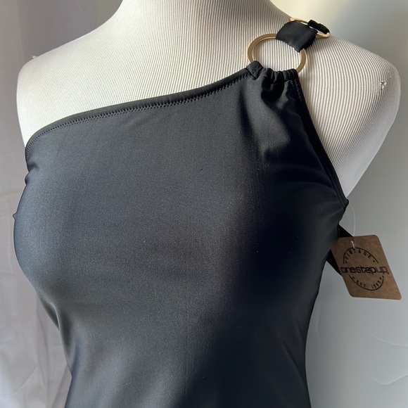 Nine West Other - Nine West Women Swimsuit Black One Piece One Shoulder New Large